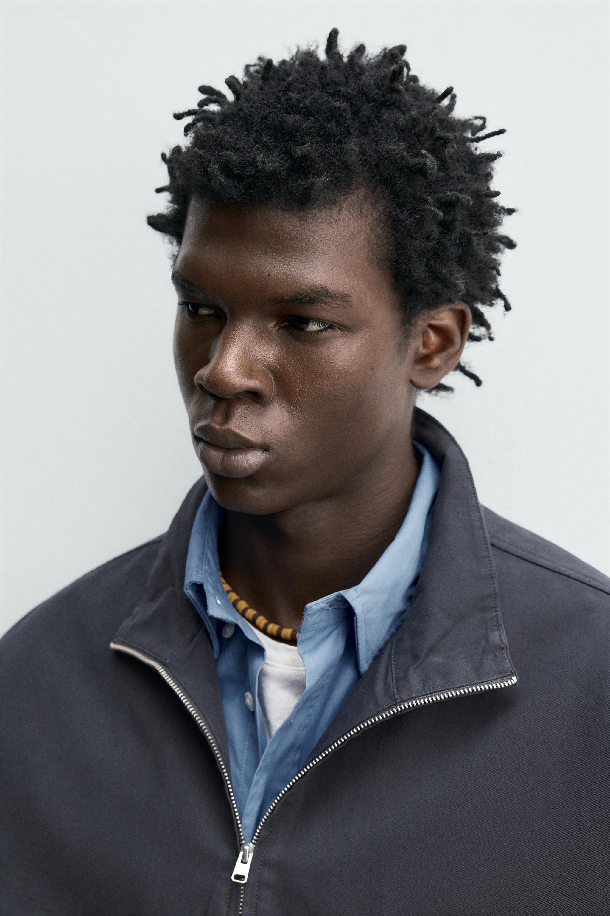 COTTON LYOCELL BLEND QUARTER-ZIP OVERSHIRT